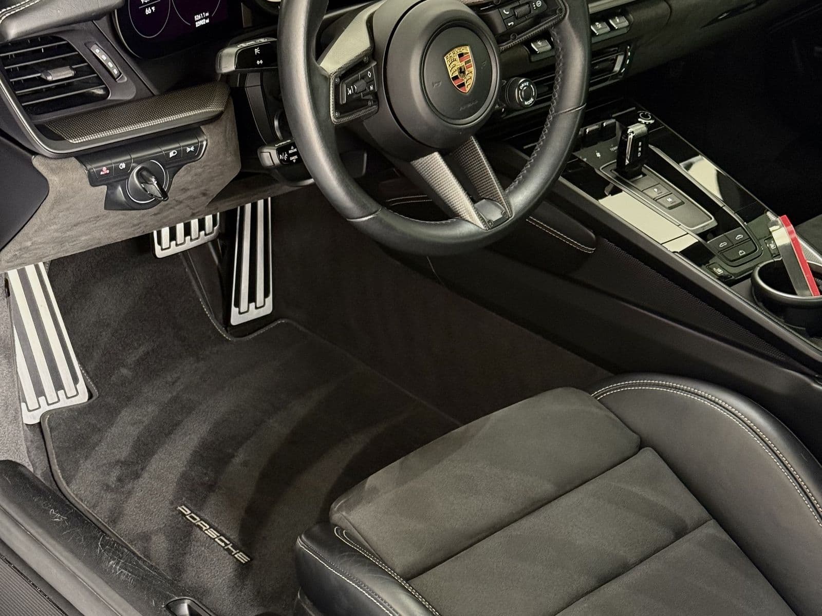 Porsche 911 Carrera 4 GTS interior after a full detail